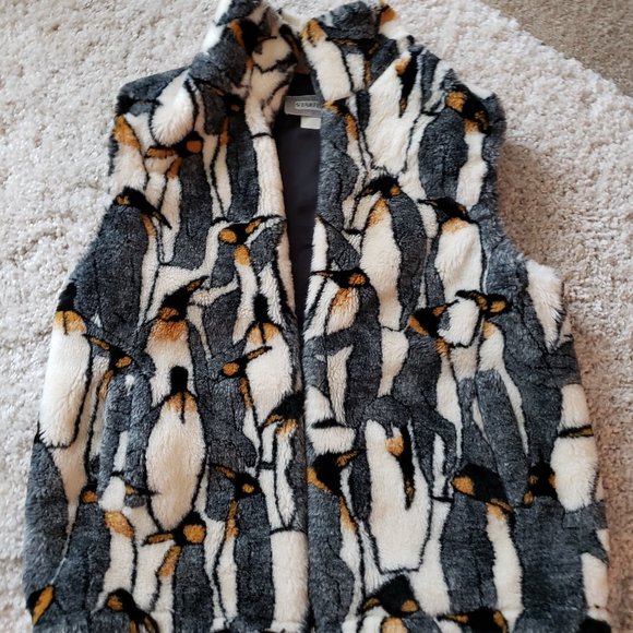 Starfire Jackets & Blazers - AMAZING Vintage Fuzzy Penguin Vest w/Pockets OMGGG